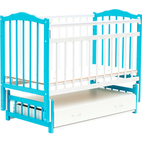 Классическая детская кроватка Bambini М.01.10.10 (белый/голубой)