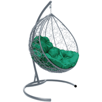Подвесное кресло M-Group Капля 11020304 (серый ротанг/зеленая подушка)