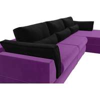 Угловой диван Mebelico Пекин Long 116142 (правый, микровельвет, фиолетовый)
