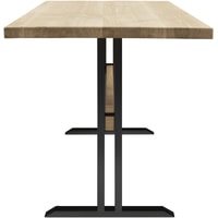Кухонный стол Buro7 Двутавр 150 (классика, дуб беленый/черный)