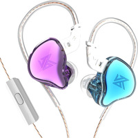 Наушники KZ Acoustics EDC (с микрофоном, фиолетовый/голубой)