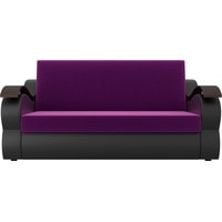 Диван Лига диванов Меркурий 120 106338 (микровельвет/экокожа, фиолетовый/черный)