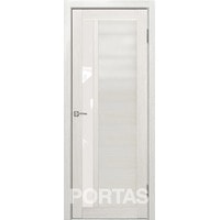 Межкомнатная дверь Portas S28 80x200 (французский дуб, стекло lacobel белый лак)