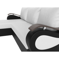 Угловой диван Лига диванов Меркурий лайт левый (экокожа белый/экокожа черный)