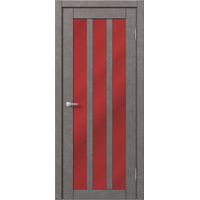 Межкомнатная дверь MDF-Techno Dominika Loft 403 40x200 (бетон серый/лакобель красный)