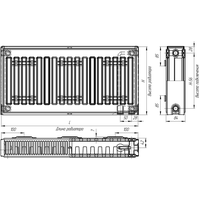 Стальной панельный радиатор Лидея ЛУ 21-307 300x700