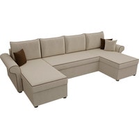 П-образный диван Лига диванов Милфорд 31566 (микровельвет, бежевый)