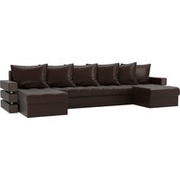 П-образный диван Лига диванов Венеция 100056 (экокожа, коричневый)