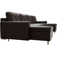 П-образный диван Craftmebel Белфаст П (бнп, экокожа, коричневый)