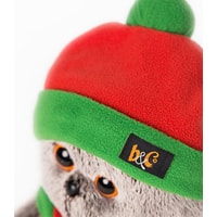 Классическая игрушка Basik & Co Басик в оранжево-зеленой шапке и шарфике 19 см Ks19-087