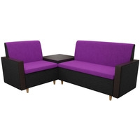 Угловой диван Mebelico Модерн 61165 (левый, фиолетовый/черный)