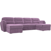 П-образный диван Лига диванов Бостон 109505 (микровельвет, сиреневый)