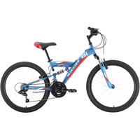 Велосипед Black One Ice FS 24 D 2022 (голубой/белый/красный)
