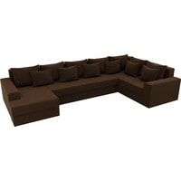 П-образный диван Лига диванов Мэдисон 28904 (микровельвет, коричневый)