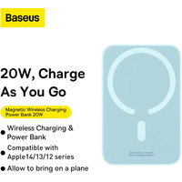 Внешний аккумулятор Baseus Magnetic Mini Air Wireless Fast Charge Power Bank 20W 6000mAh (голубой)
