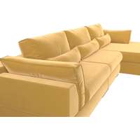 Угловой диван Mebelico Пекин Long 115433 (правый, микровельвет, желтый)