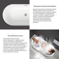 Ванна Wellsee Croquis 166x77 230301002 (отдельностоящая ванна белый глянец, экран, ножки, сифон-автомат глянцевый белый)