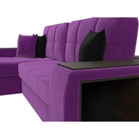 Угловой диван Лига диванов Брюссель левый 29389L (микровельвет фиолетовый)