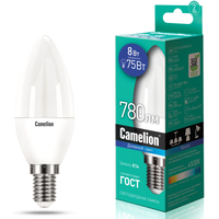 Светодиодная лампочка Camelion LED8-C35/865/E14