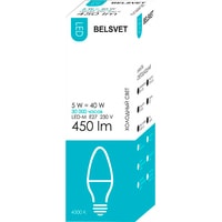 Светодиодная лампочка Belsvet LED-M С37 E27 5 Вт 4000 К