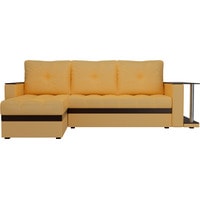 Угловой диван Лига диванов Атланта М 105551 (левый, микровельвет, желтый)