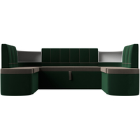 Угловой диван Лига диванов Тефида 114205 (велюр, коричневый/зеленый)