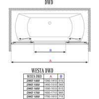 Стеклянная шторка для ванны Radaway Vesta DWD 170