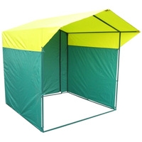 Тент-шатер Митек Домик 2x2, труба 25мм (зеленый/желтый)