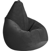 Кресло-мешок Kreslomeshki Груша велюр (XL, черный)