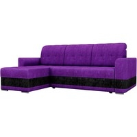 Угловой диван Mebelico Честер 61108 (левый, велюр, фиолетовый/черный)