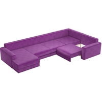 П-образный диван Mebelico Мэдисон 59248 (вельвет, фиолетовый/черный)