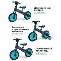 Беговел-велосипед Bubago Triox BG110-1 (черный/синий)
