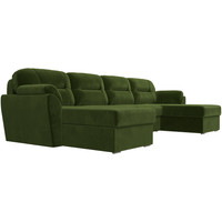 П-образный диван Лига диванов Бостон 109502 (микровельвет, зеленый)
