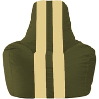 Кресло-мешок Flagman Спортинг С1.1-54 (тёмно-оливковый/светло-бежёвый)