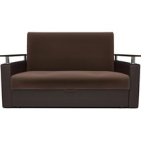 Диван Мебель-АРС Шарм 120 см (экокожа/микровелюр, темно-коричневый/коричневый)