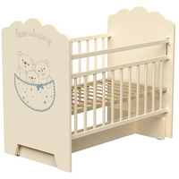 Классическая детская кроватка VDK Love Sleeping колесо-качалка с маятником (слоновая кость)