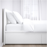 Кровать Ikea Мальм 200x160 (4 ящика, белый, Лонсет) 792.110.52