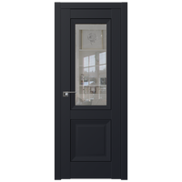 Межкомнатная дверь ProfilDoors 2.88U R 70x200 (черный матовый, стекло прозрачное)