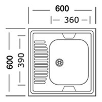 Кухонная мойка Mixline 310356 (правая, матовая, 0.4 мм)