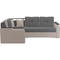Угловой диван Лига диванов Комфорт 102599 (левый, рогожка, серый/бежевый)