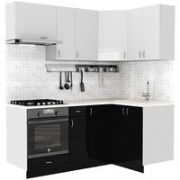 Готовая кухня S-Company Клео глосc 1.2x1.9 правая (черный глянец/белый глянец)
