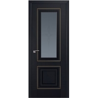 Межкомнатная дверь ProfilDoors 28U L 70x200 (черный матовый/мателюкс графит узор золото)