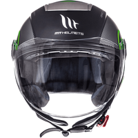 Мотошлем MT Helmets City Eleven SV Tron Matt (XS, черный/зеленый)
