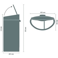Система сортировки мусора Brabantia Touch Bin Recycle 10+23 л (стальной с защитой от отпечатков)