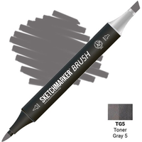 Маркер художественный Sketchmarker Brush Двусторонний TG5 SMB-TG5 (тонированный серый 5) в Могилеве