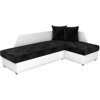 Угловой диван Mebelico Андора 59111 (вельвет черный/экокожа белая)