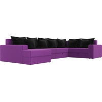 П-образный диван Mebelico Мэдисон-П 106864 (правый, фиолетовый/черный)