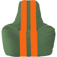 Кресло-мешок Flagman Спортинг С1.1-64 (тёмно-зелёный/оранжевый)