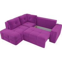 Угловой диван Лига диванов Леос 29356 (левый, микровельвет, фиолетовый)