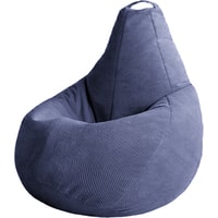 Кресло-мешок Мама рада! с двойным чехлом (велюр плюш, XL, индиго, smart balls)